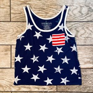 American Flag Crop Tank Top